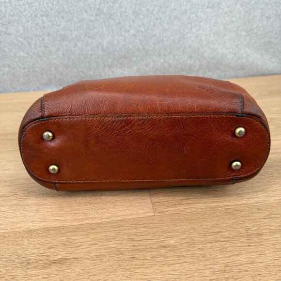 Patricia Nash Tooled Leather Shoulder Bag Brown Floral Brass Toggle Close - Picture 5 of 16